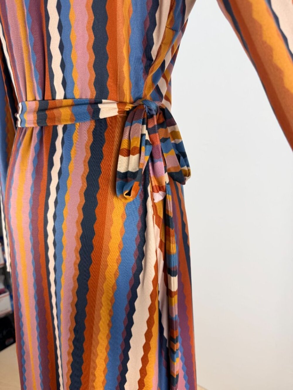 VICI Wrap Maxi Dress Striped Boho Long Sleeve Multicolor Size M - Picture 8 of 14